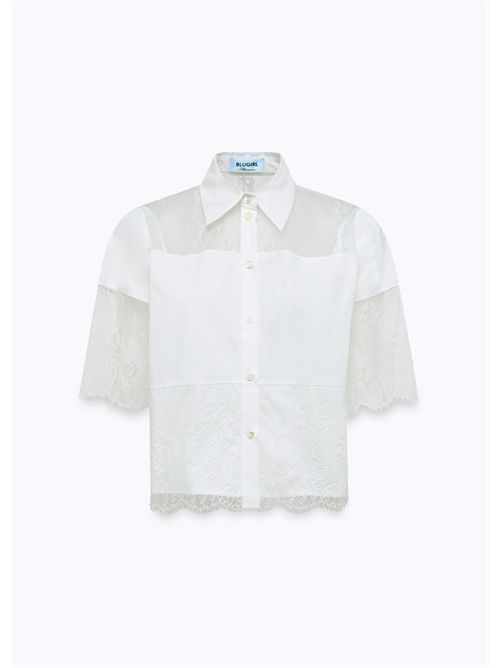 Camicia in cotone con pizzo BLUGIRL BLUMARINE | RA6142T544A/11111